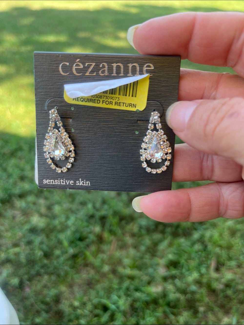 Clear Teardrop Crystal Stud Earrings for Women